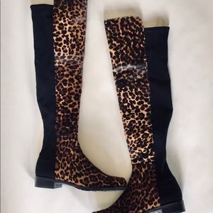 Stuart Weitzman leopard print 50/50 boots